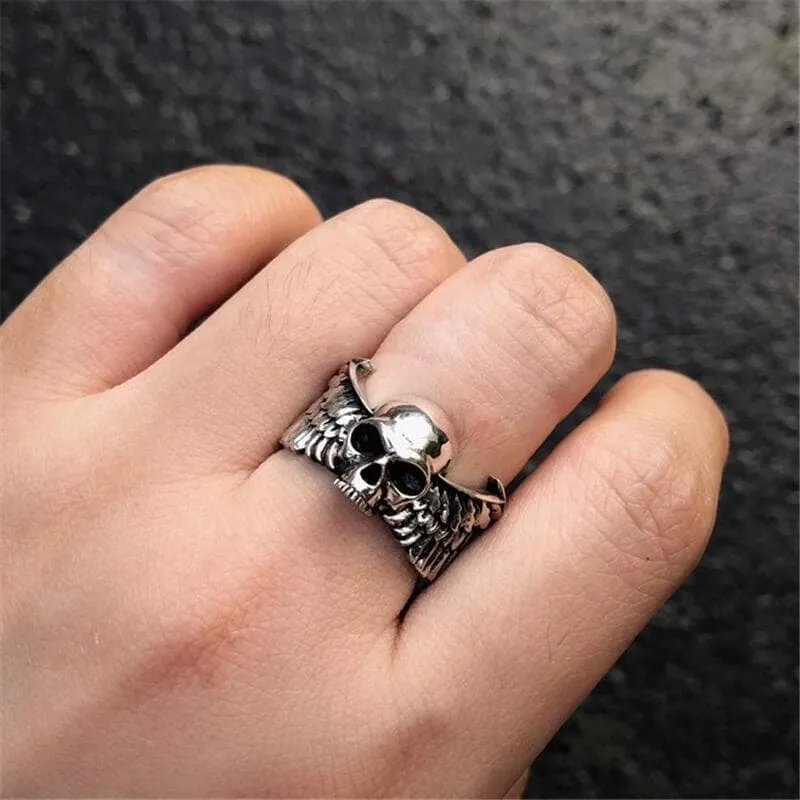Winged Skull Sterling Silver Ring sold by GTHIC product image thumbnail 2