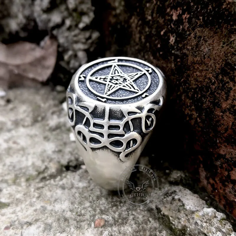 Sigil of Baphomet Sterling Silver Satan Ring sold by GTHIC product image thumbnail 5