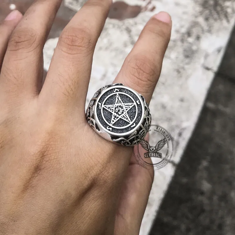 Sigil of Baphomet Sterling Silver Satan Ring sold by GTHIC product image thumbnail 2