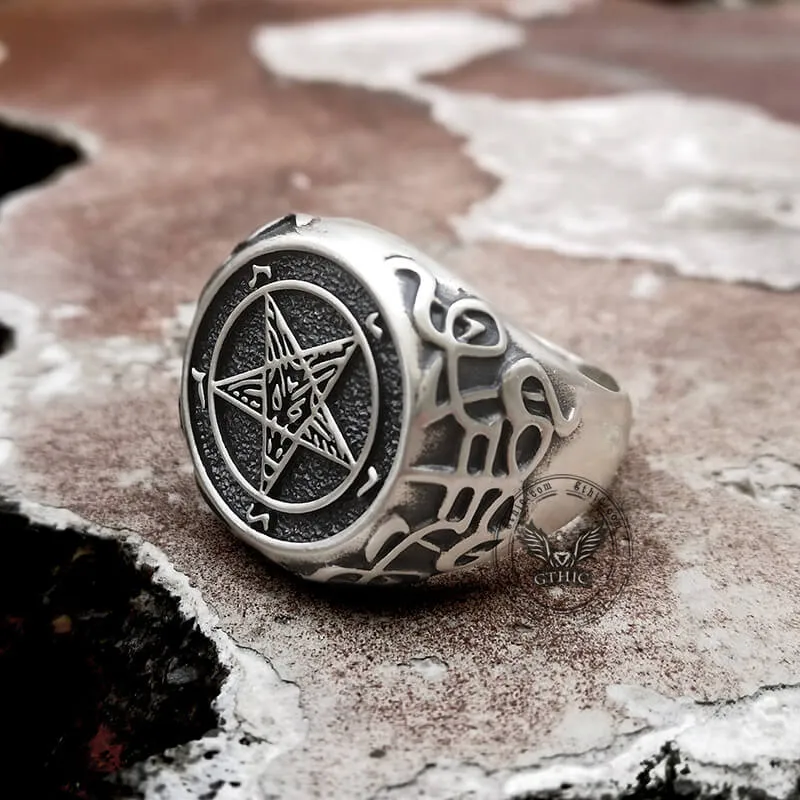 Sigil of Baphomet Sterling Silver Satan Ring sold by GTHIC product image thumbnail 4