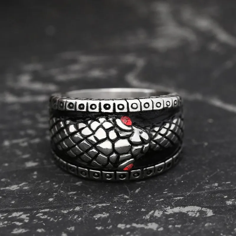 Ouroboros Stainless Steel Mythology Ring sold by GTHIC