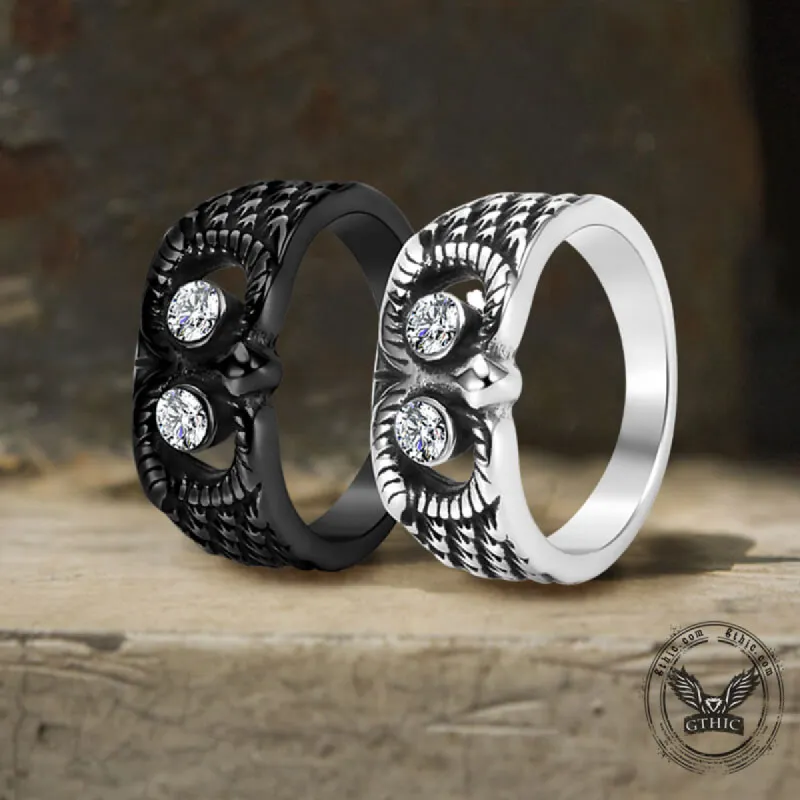 Vintage Gem-set Owl Stainless Steel Ring sold by GTHIC