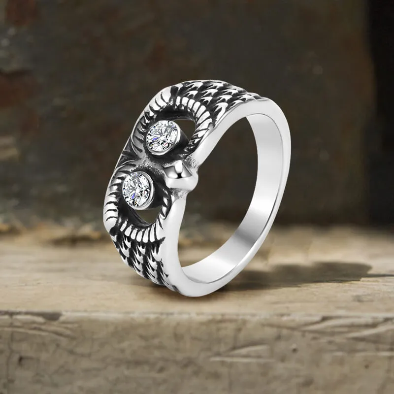 Vintage Gem-set Owl Stainless Steel Ring sold by GTHIC product image thumbnail 3