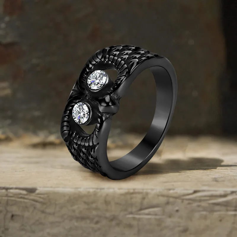 Vintage Gem-set Owl Stainless Steel Ring sold by GTHIC product image thumbnail 4
