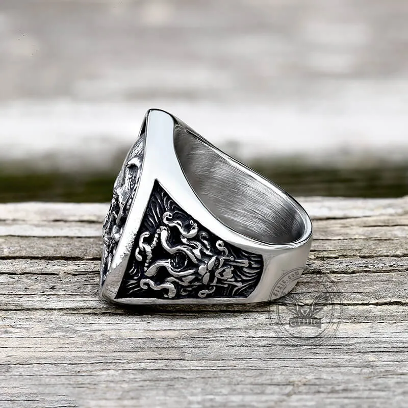 Vintage Octopus Skull Stainless Steel Ring sold by GTHIC product image thumbnail 5