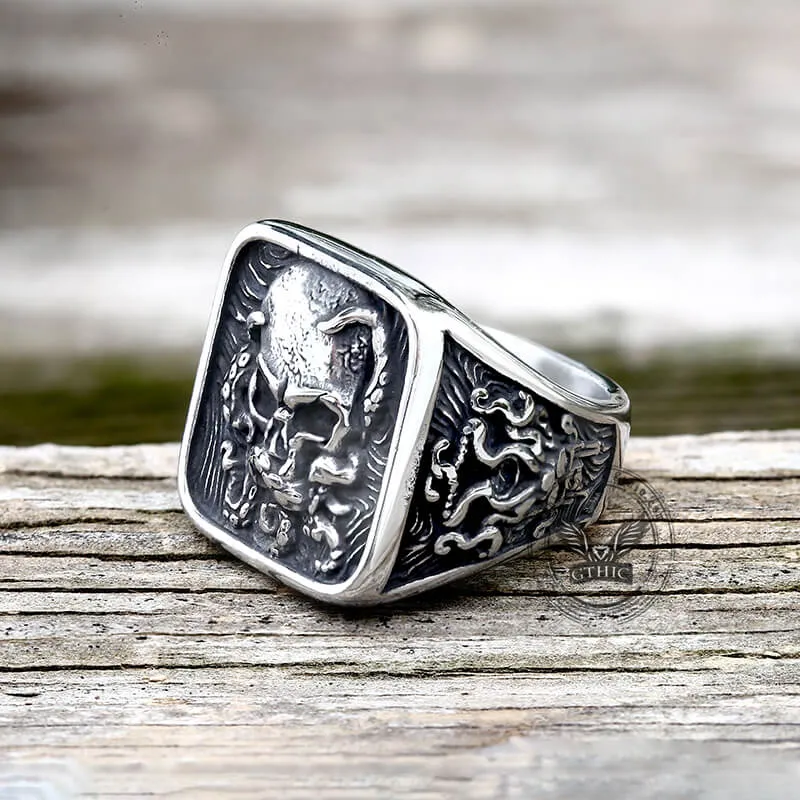 Vintage Octopus Skull Stainless Steel Ring sold by GTHIC product image thumbnail 4