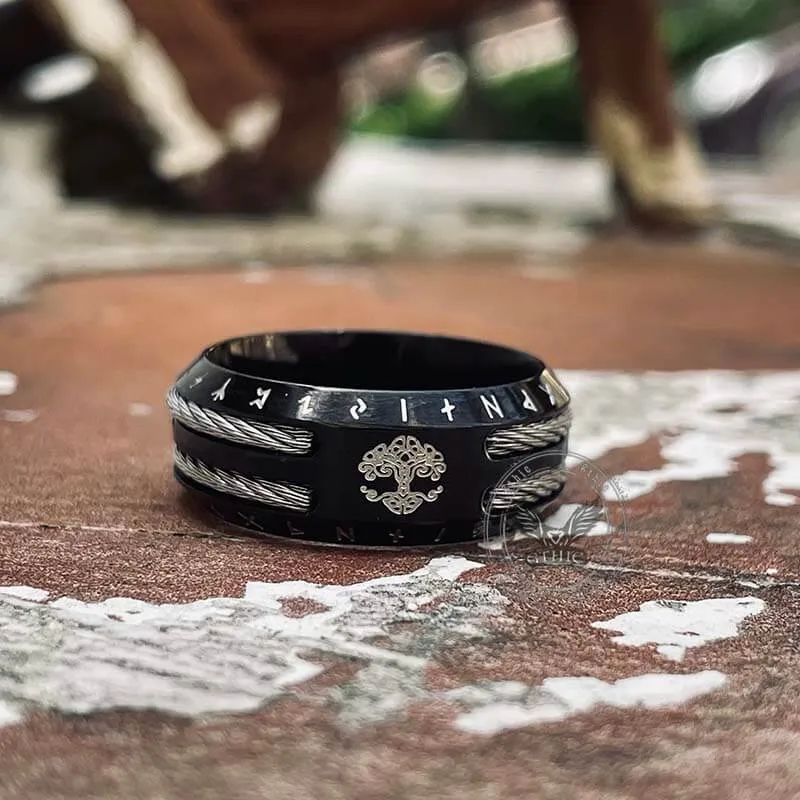 Tree of Life Viking Runes Stainless Steel Ring sold by GTHIC product image thumbnail 4