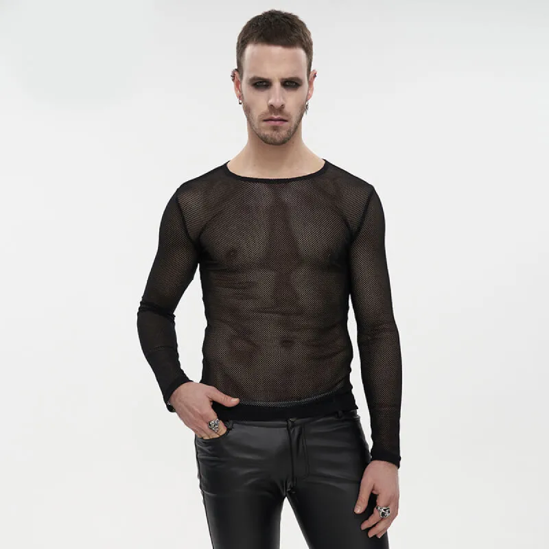 Diamond-Shaped Mesh See-Through Men's Shirt sold by GTHIC