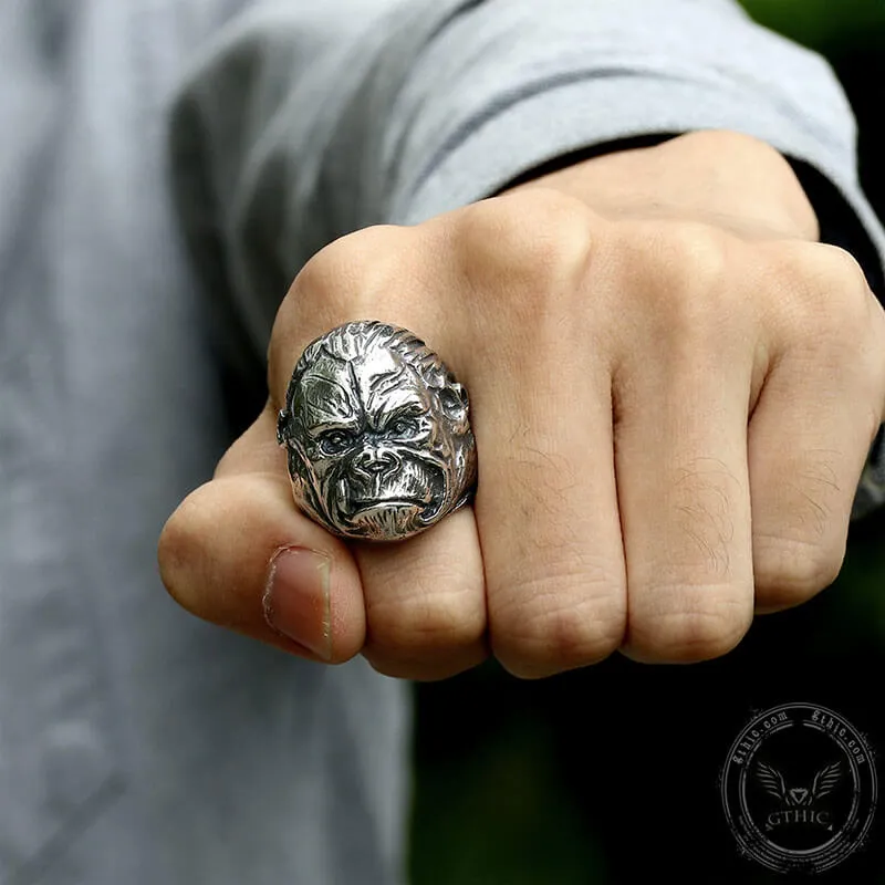 Gorilla King Stainless Steel Animal Ring sold by GTHIC product image thumbnail 2