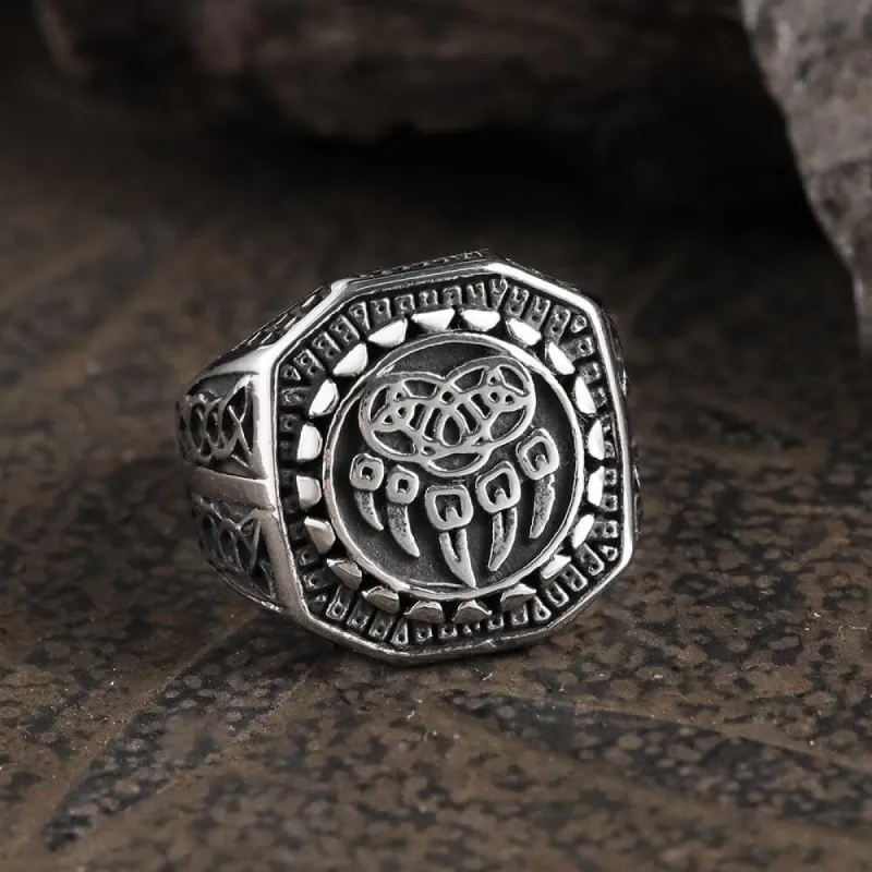 Nordic Bear Paw Stainless Steel Viking Ring sold by GTHIC