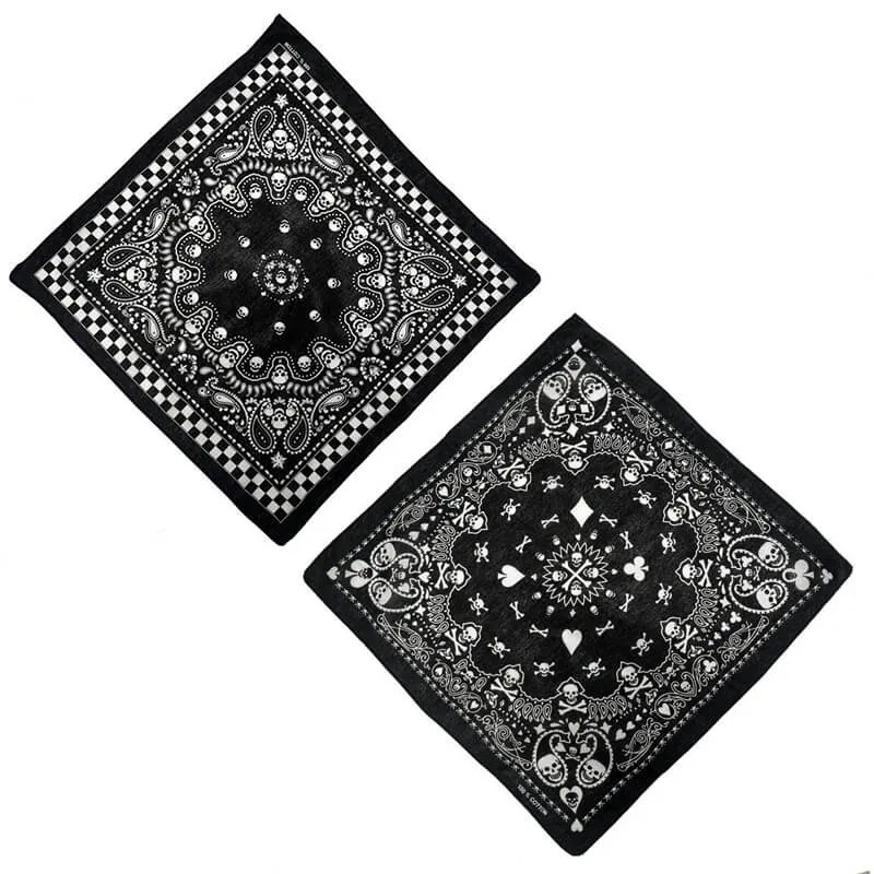 Poker Spades Skull Head Cotton Square Scarf sold by GTHIC product image thumbnail 3