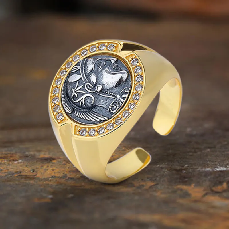 Greek Goddess Athena Coin Sterling Silver Open Ring sold by GTHIC