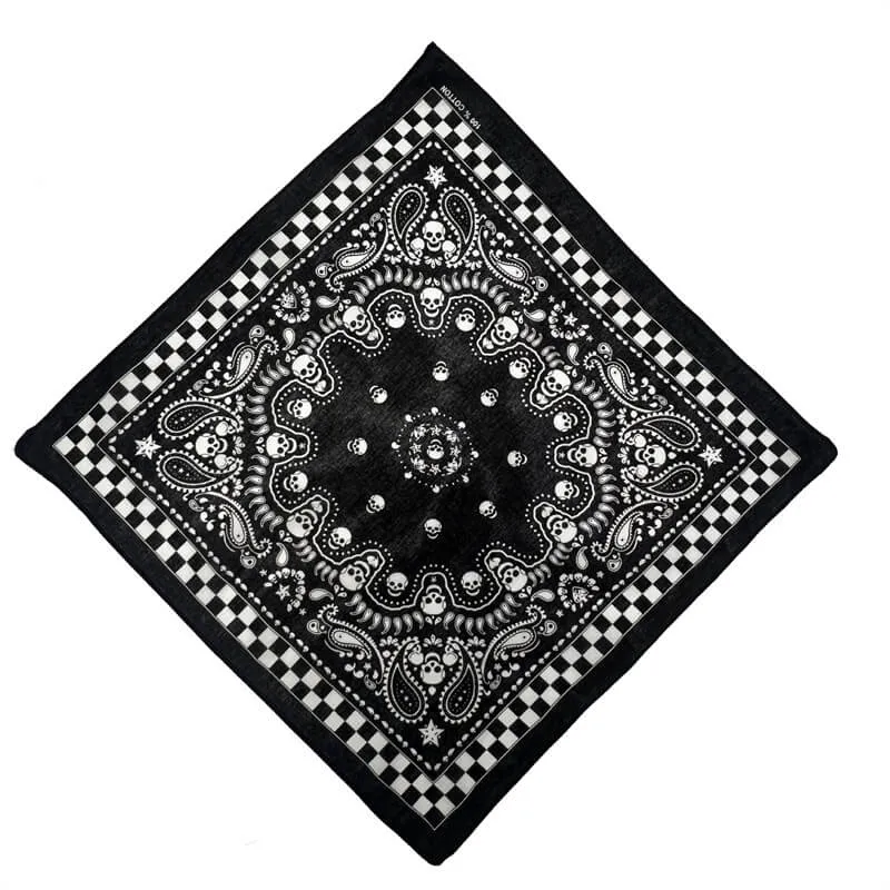 Poker Spades Skull Head Cotton Square Scarf sold by GTHIC product image thumbnail 2