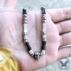 Multi-color Gemstone Beaded Stainless Steel Skull Necklace sold by GTHIC