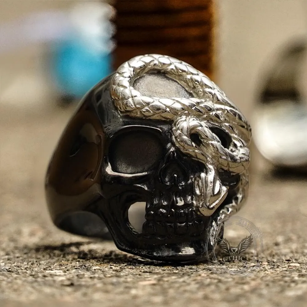 Skull and Snake Stainless Steel Ring sold by GTHIC product image thumbnail 4