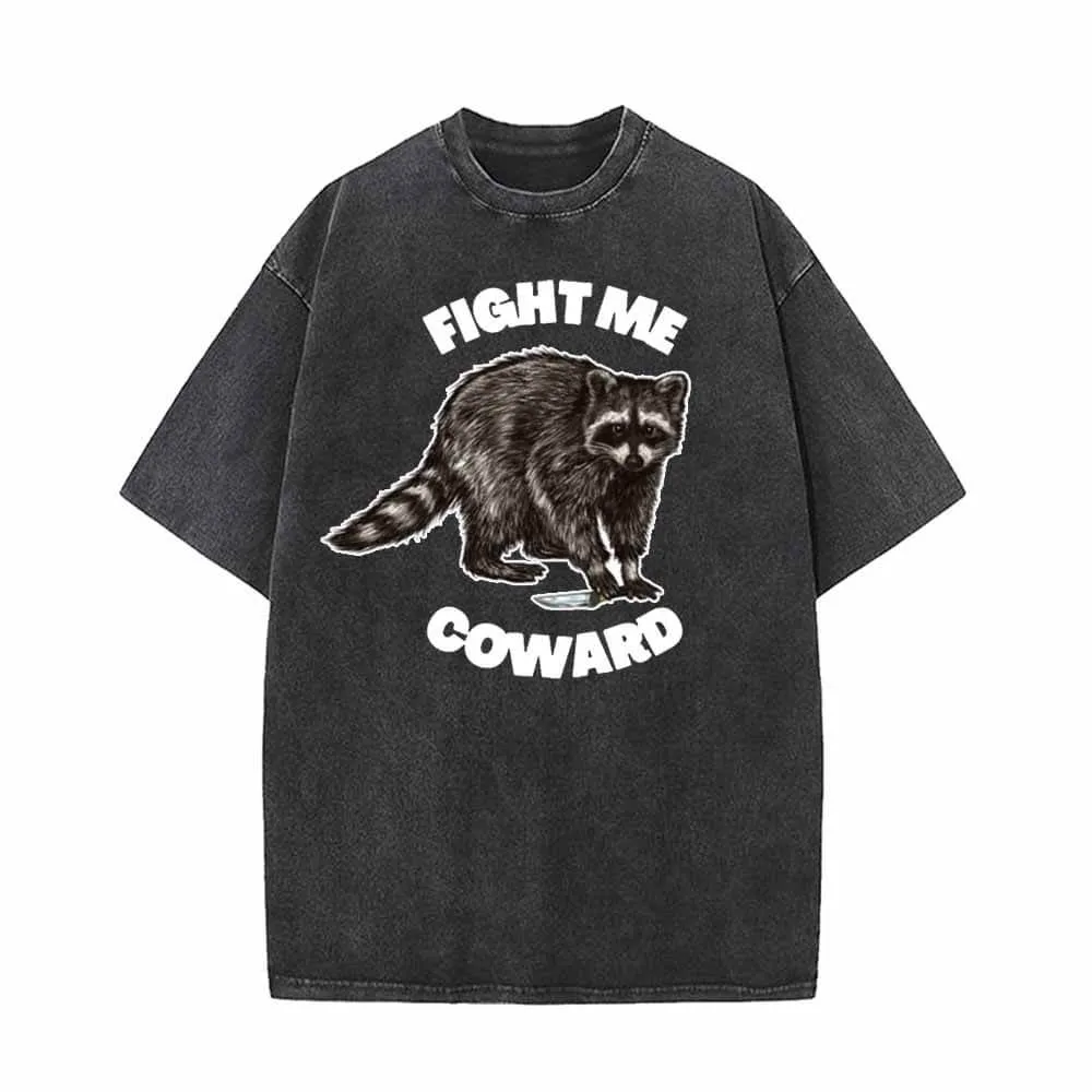 Fight Me Coward Vintage Washed T-shirt sold by GTHIC