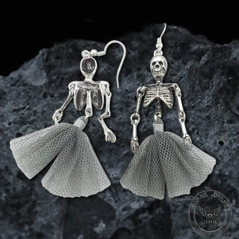 Halloween Joint Movable Dancing Skull Alloy Earrings sold by GTHIC product image thumbnail 3