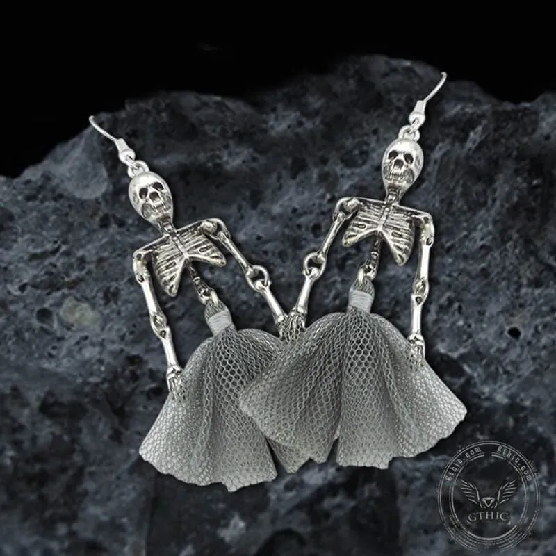 Halloween Joint Movable Dancing Skull Alloy Earrings sold by GTHIC product image thumbnail 4