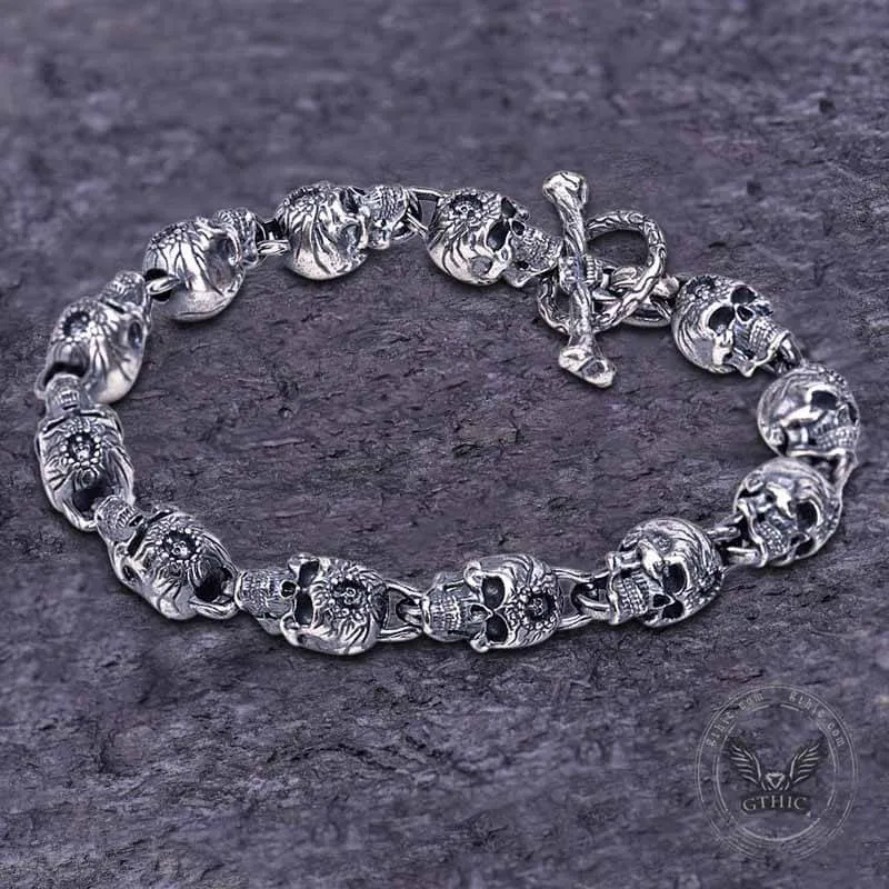 Skull Head Sterling Silver Bracelet sold by GTHIC product image thumbnail 4