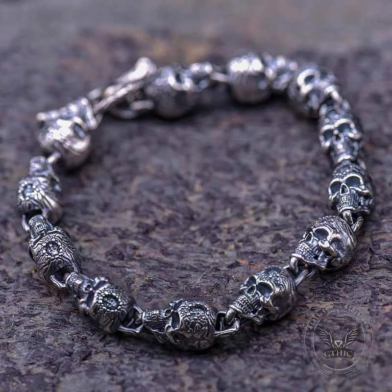 Skull Head Sterling Silver Bracelet sold by GTHIC product image thumbnail 3