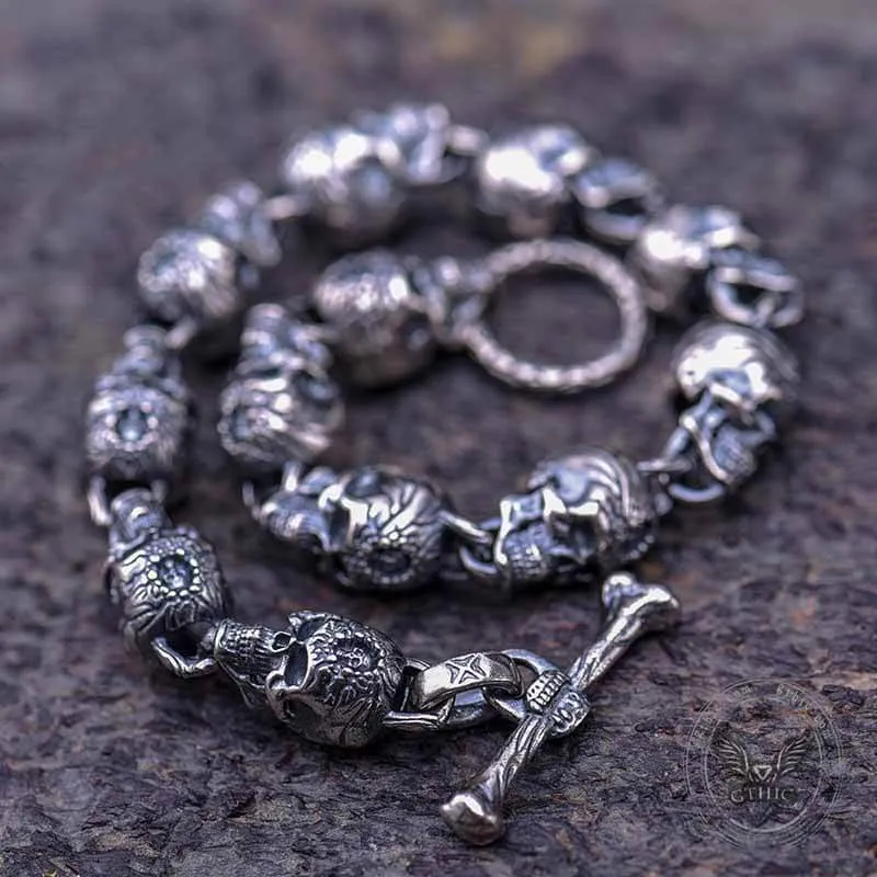 Skull Head Sterling Silver Bracelet sold by GTHIC product image thumbnail 5