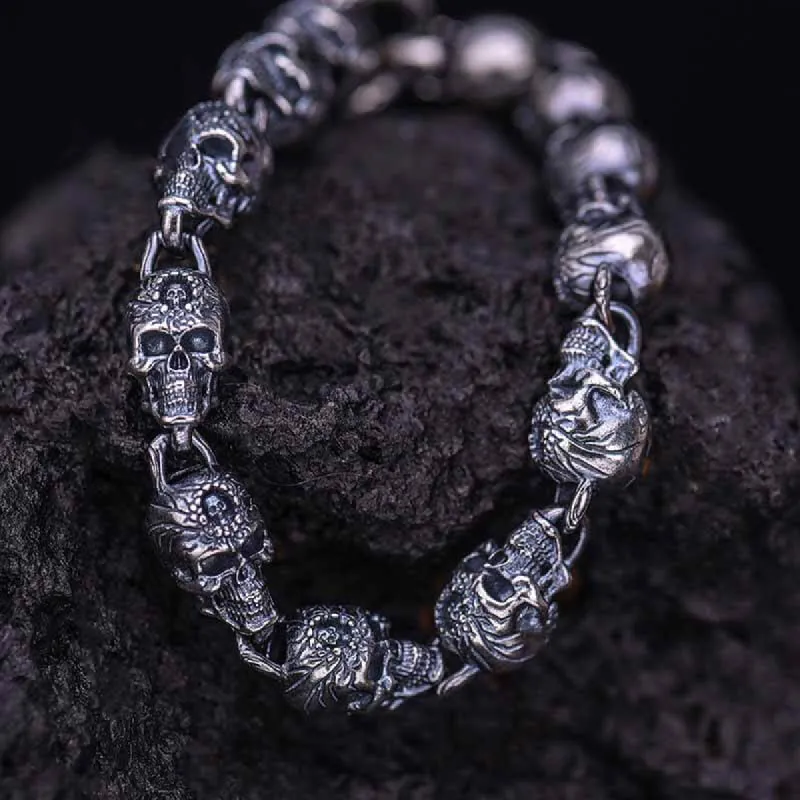 Skull Head Sterling Silver Bracelet sold by GTHIC