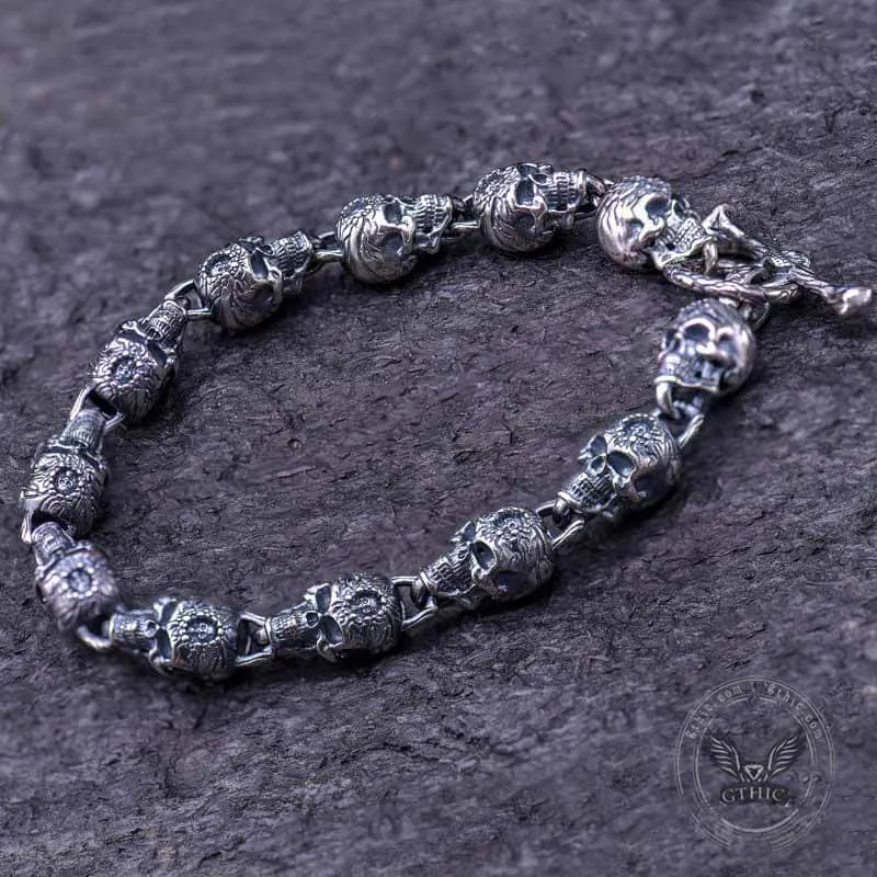 Skull Head Sterling Silver Bracelet sold by GTHIC product image thumbnail 2