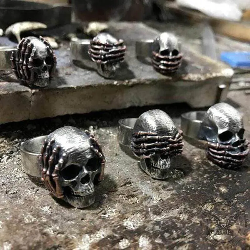 Dark 925 Silver Skull Ring sold by GTHIC