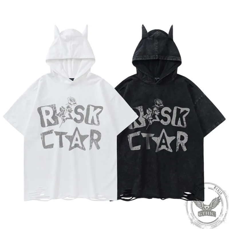 Vintage Rose Letter Print Hoodie sold by GTHIC