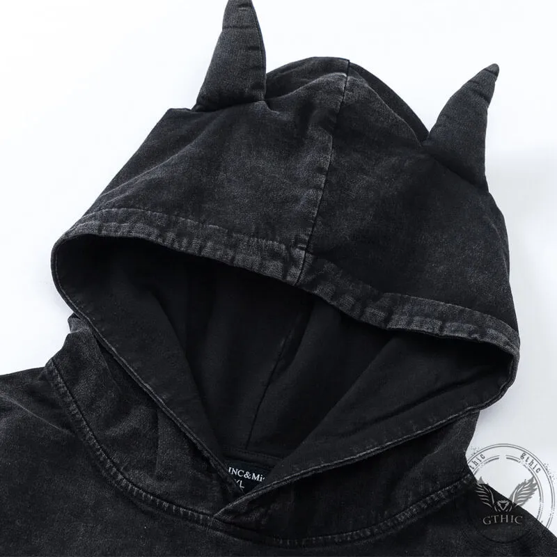 Vintage Rose Letter Print Hoodie sold by GTHIC product image thumbnail 4