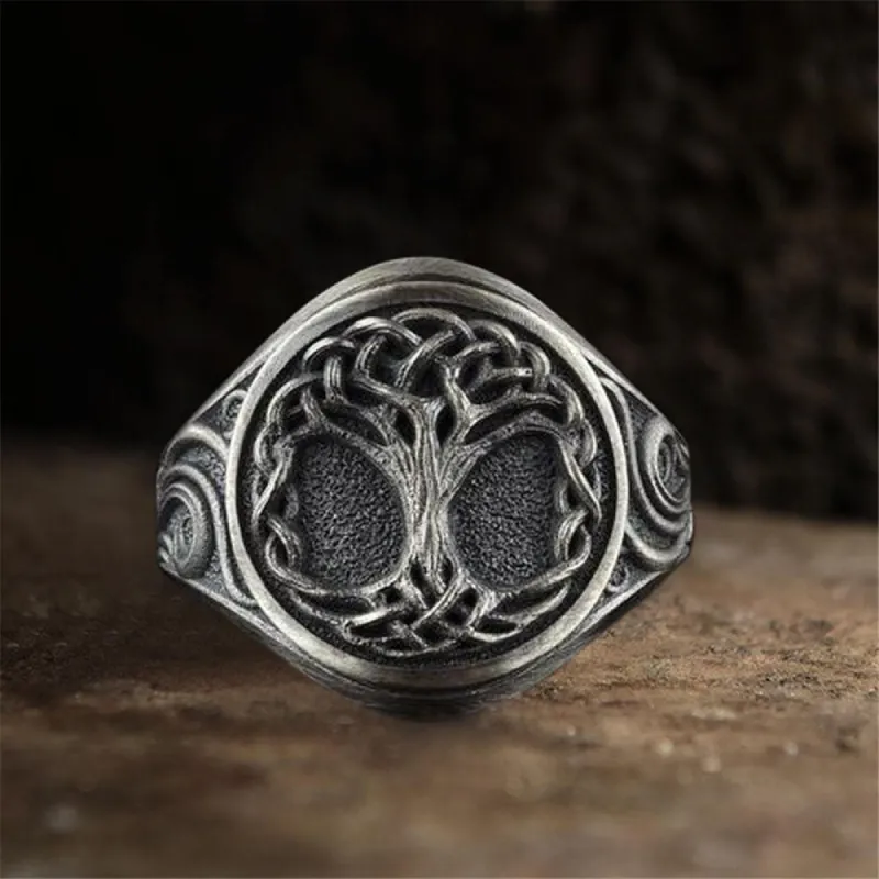 Yggdrasil Stainless Steel Viking Signet Ring sold by GTHIC