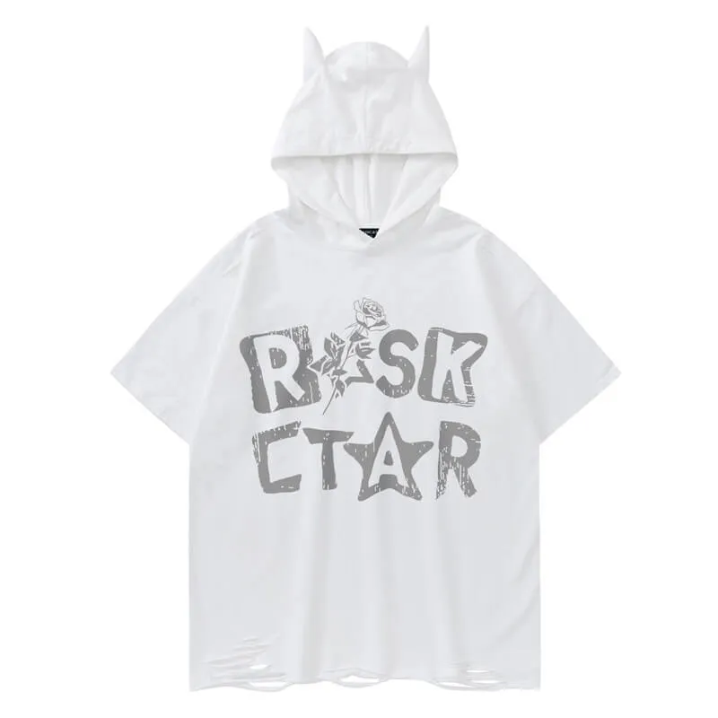 Vintage Rose Letter Print Hoodie sold by GTHIC product image thumbnail 3
