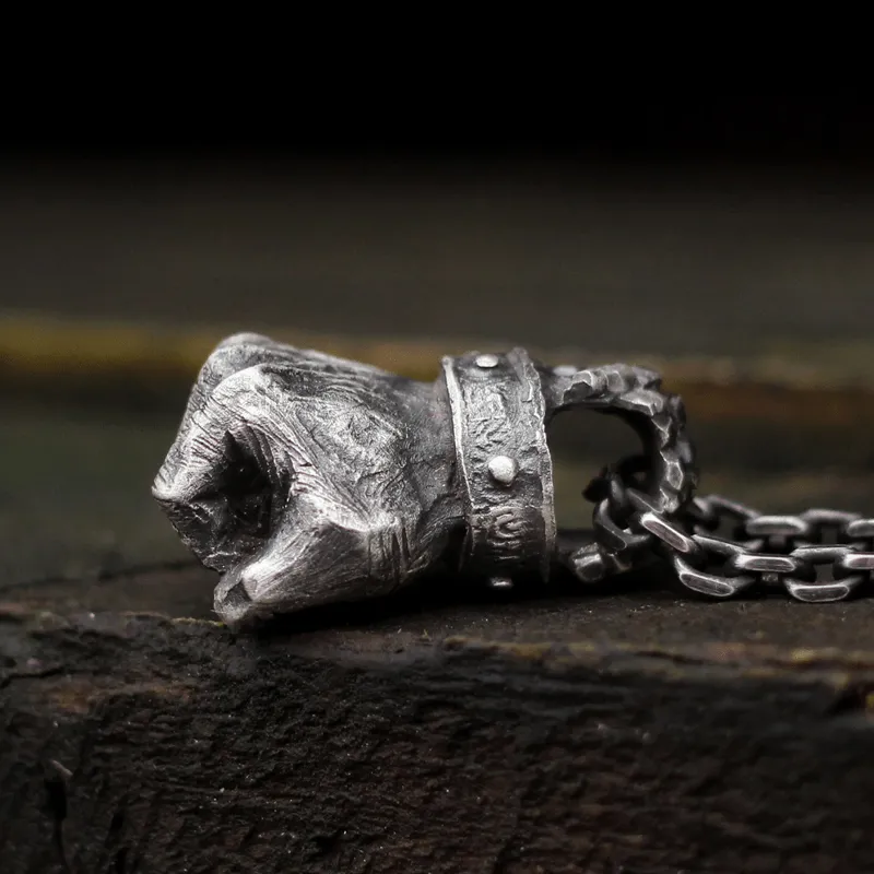 Powerful Fist of Fate Sterling Silver Brass Pendant sold by GTHIC product image thumbnail 4