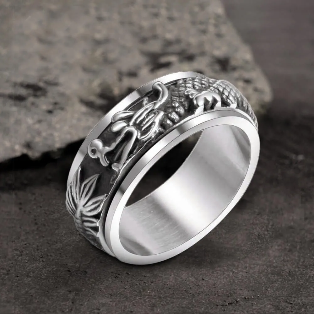 Chinese Dragon Stainless Steel Spinner Ring sold by GTHIC