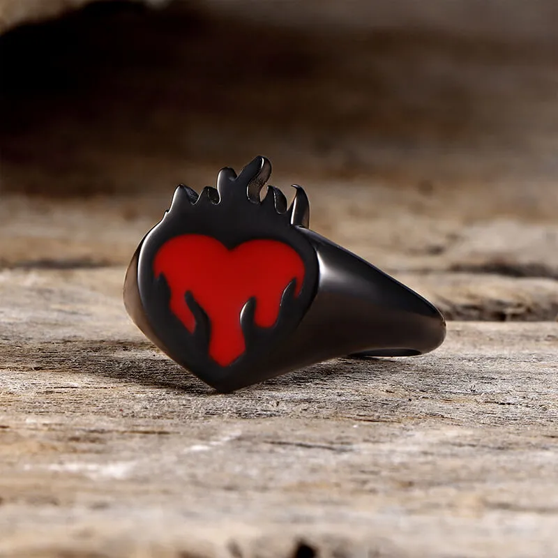 Flame Heart Shape Stainless Steel Oil Drop Ring sold by GTHIC product image thumbnail 3