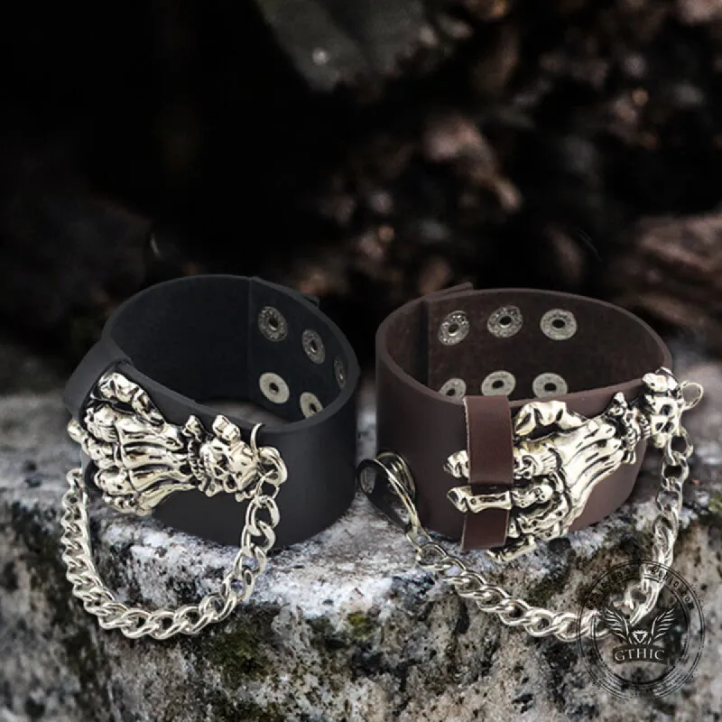 Punk Skeleton Hand Alloy Bracelet sold by GTHIC