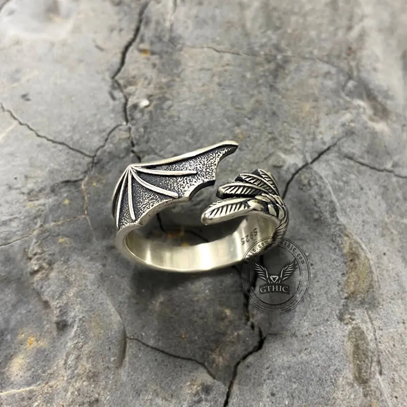 Gothic Angel Demon Wing Sterling Silver Ring sold by GTHIC product image thumbnail 4