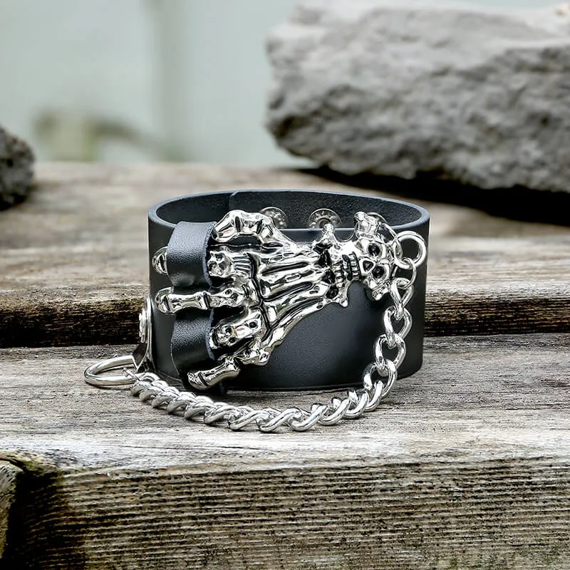 Punk Skeleton Hand Alloy Bracelet sold by GTHIC product image thumbnail 3