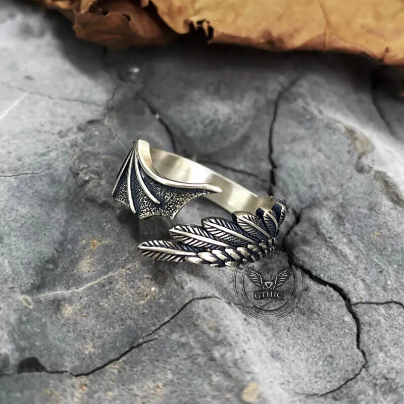 Gothic Angel Demon Wing Sterling Silver Ring sold by GTHIC product image thumbnail 2
