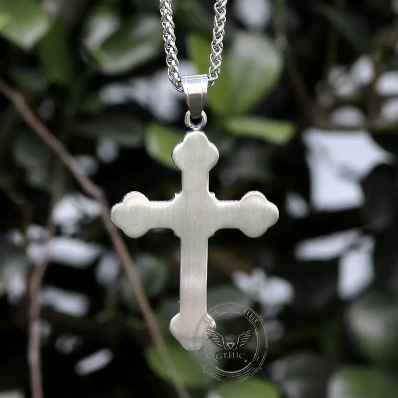 Gem-Set Budded Cross Stainless Steel Pendant sold by GTHIC product image thumbnail 5
