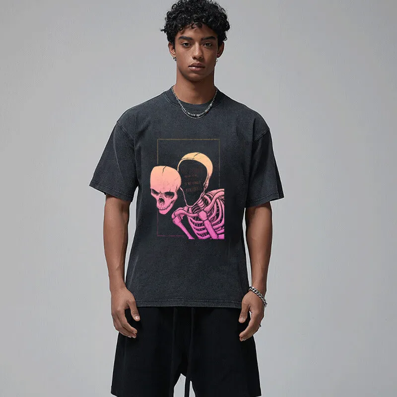 Disconnected Skull Art Vintage Washed T-shirt sold by GTHIC product image thumbnail 2