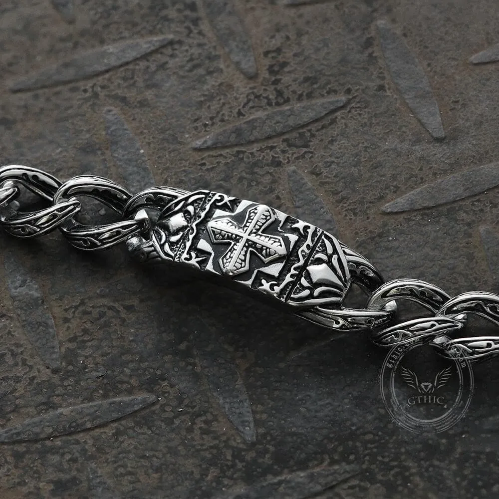 Vintage Cross Pattern Stainless Steel Bracelet sold by GTHIC product image thumbnail 5