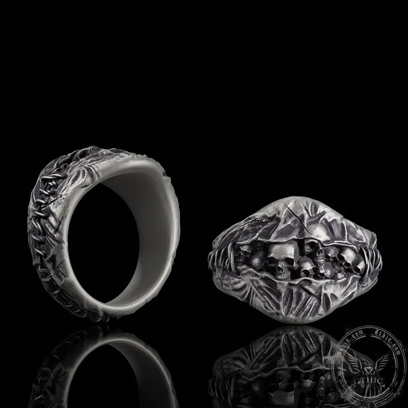 Stitched Skull Sterling Silver Gothic Ring sold by GTHIC product image thumbnail 2