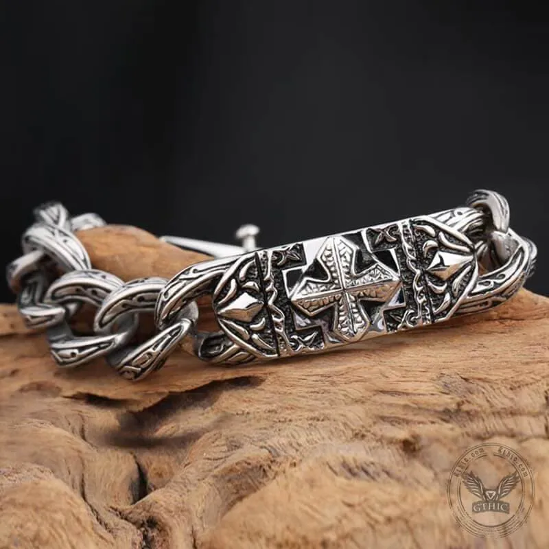 Vintage Cross Pattern Stainless Steel Bracelet sold by GTHIC product image thumbnail 3