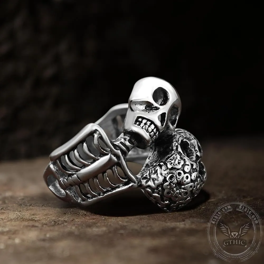 Double Skulls Stainless Steel Ring sold by GTHIC product image thumbnail 3