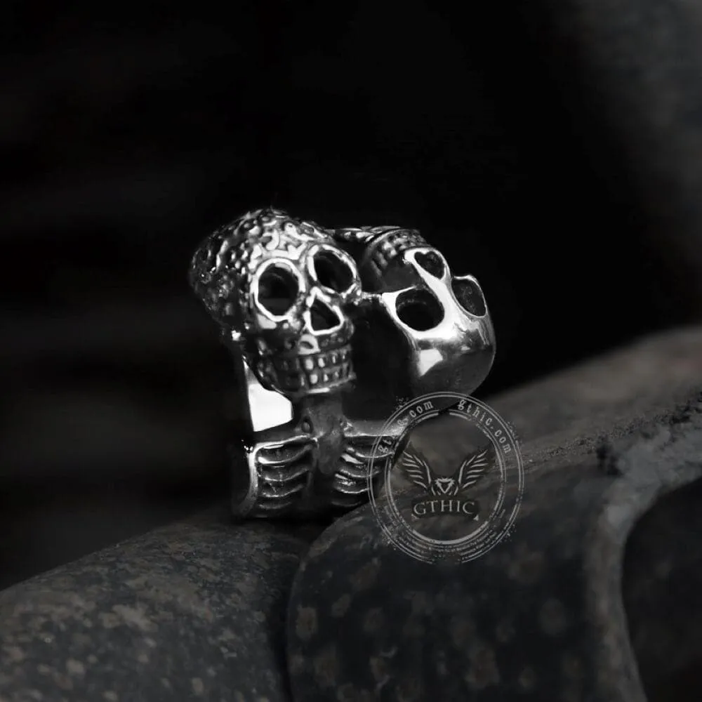 Double Skulls Stainless Steel Ring sold by GTHIC product image thumbnail 5