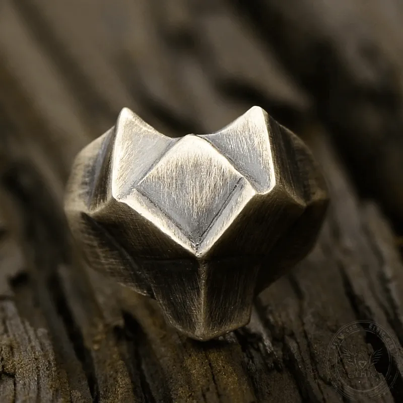 Faceted Fox Head Sterling Silver Biker Ring sold by GTHIC