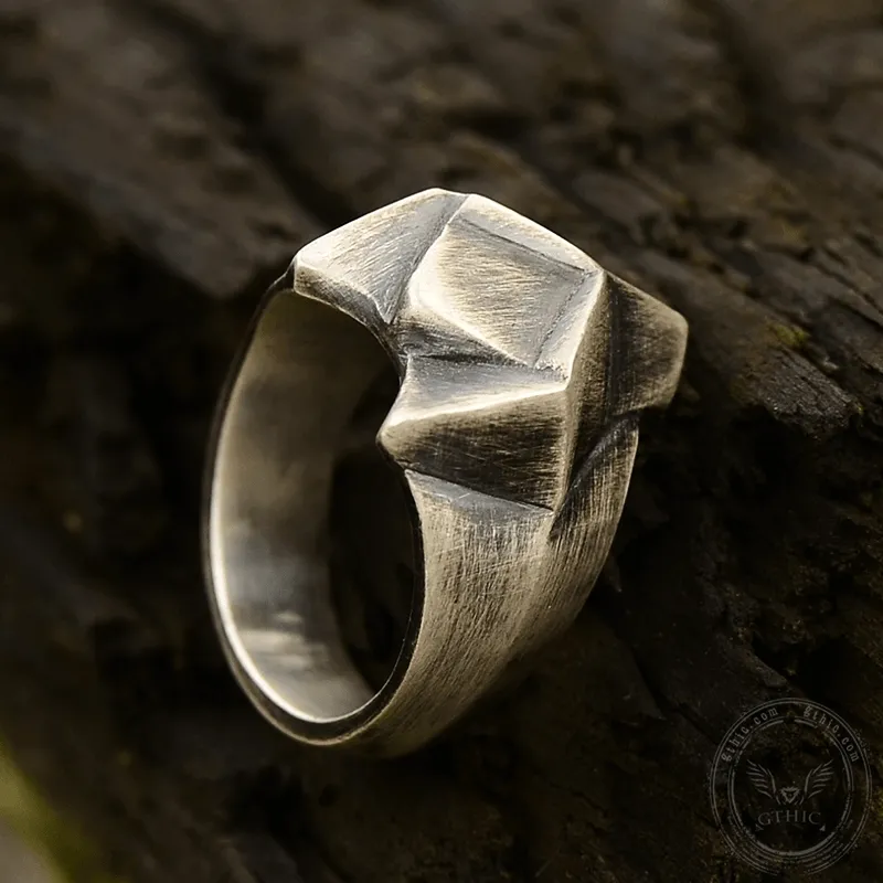 Faceted Fox Head Sterling Silver Biker Ring sold by GTHIC product image thumbnail 4