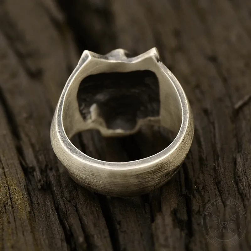 Faceted Fox Head Sterling Silver Biker Ring sold by GTHIC product image thumbnail 5