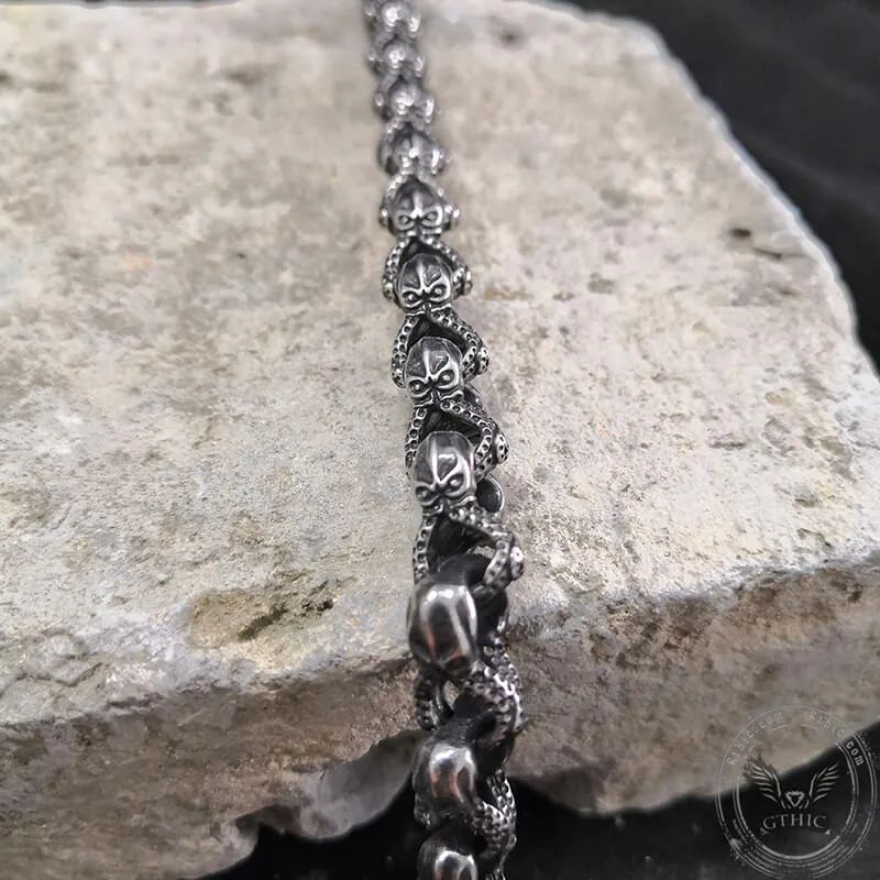 Skull Octopus Stainless Steel Biker Bracelet sold by GTHIC product image thumbnail 3